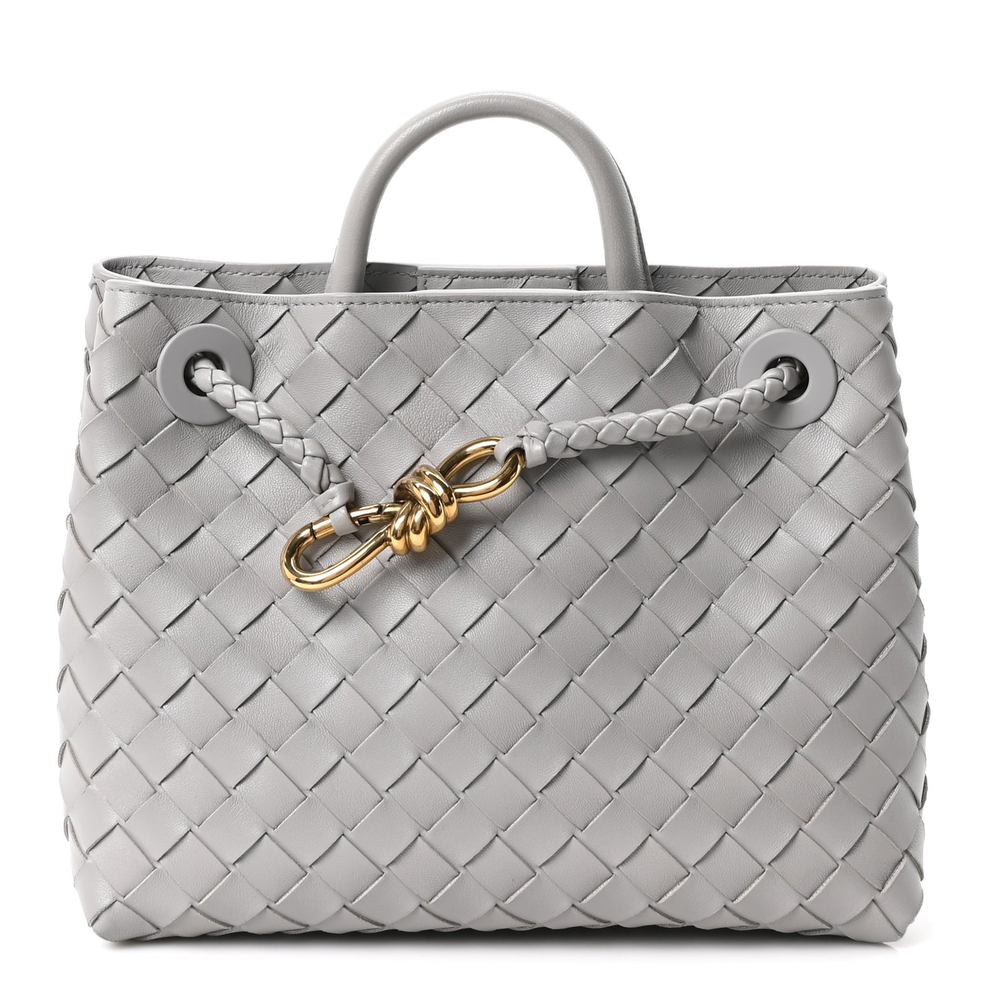 Nappa Intrecciato Small Andiamo Shoulder Bag Sterling