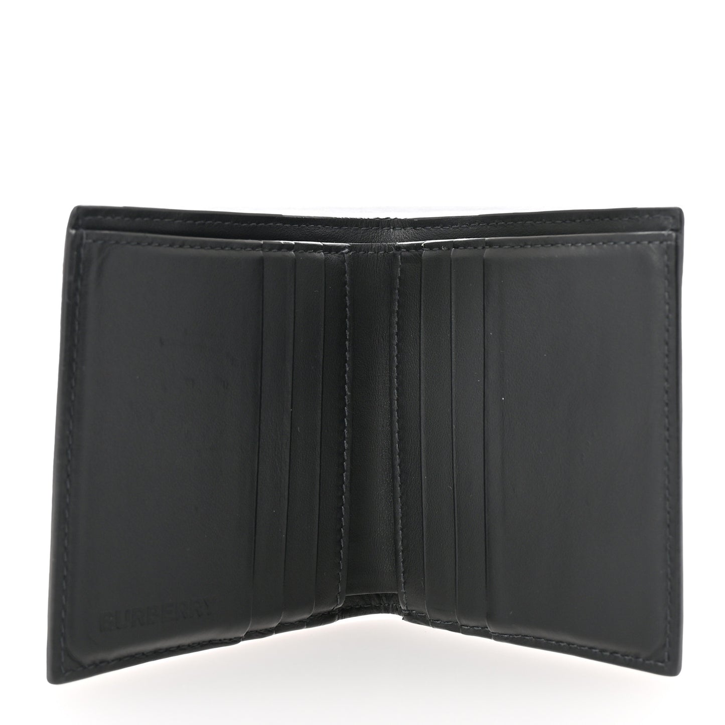 Charcoal Check Calfskin Bi-Fold Wallet