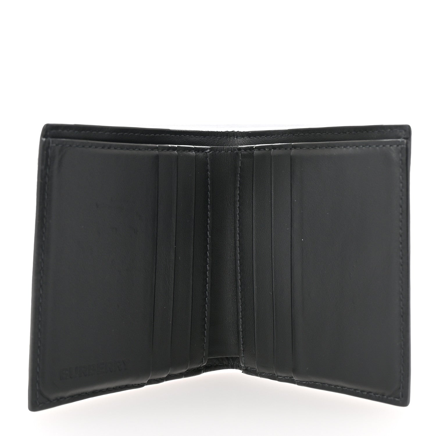 Burberry Charcoal Check Calfskin Bi-Fold Wallet 5 of 8