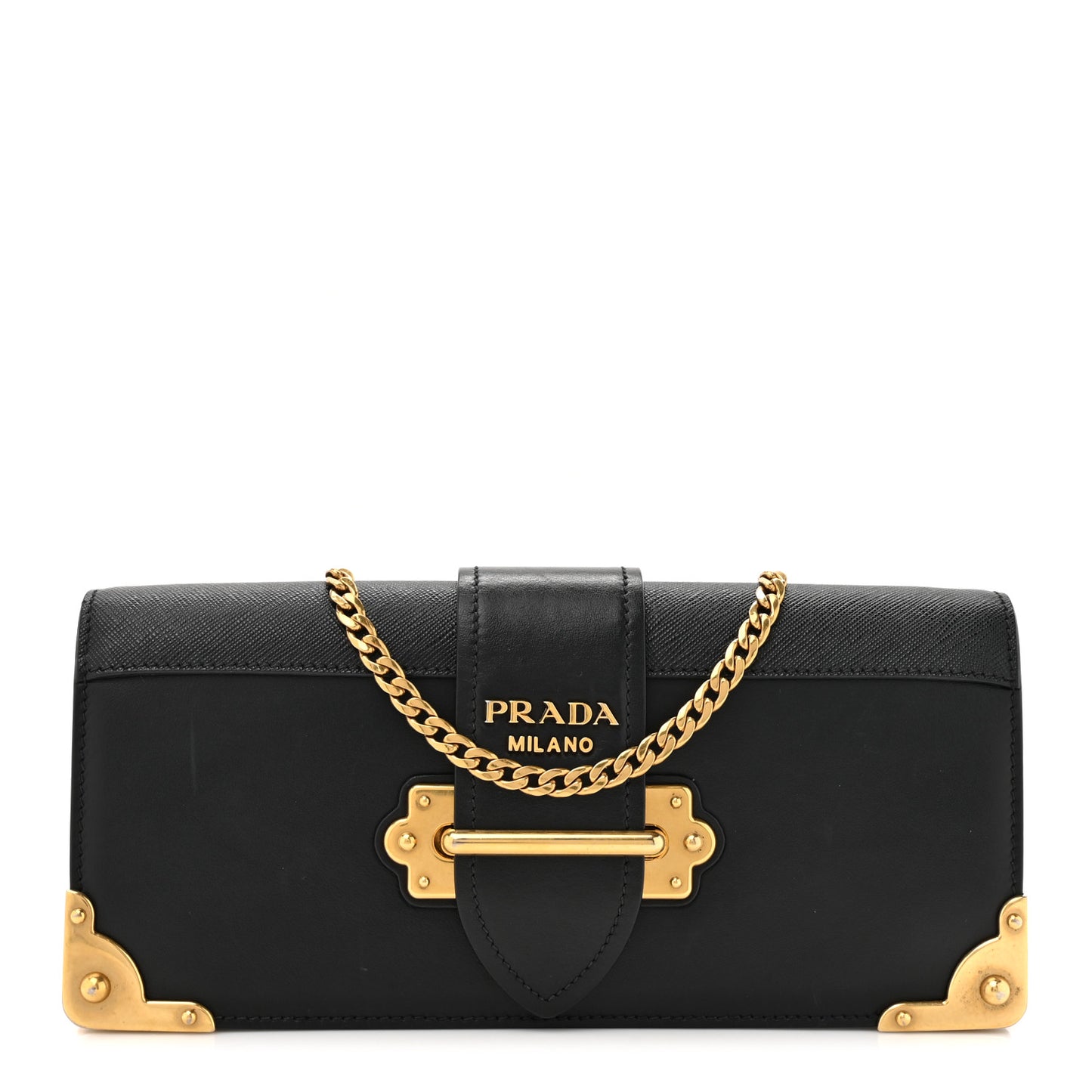 City Calfskin Saffiano Cahier Pochette Black