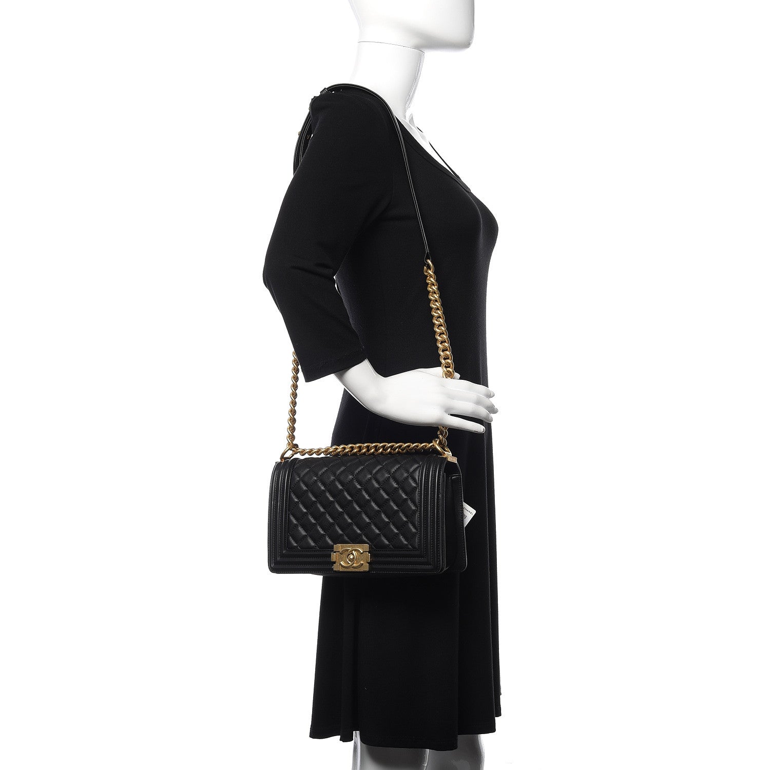 Chanel Lambskin Quilted Medium Boy Flap Black 2 of 10