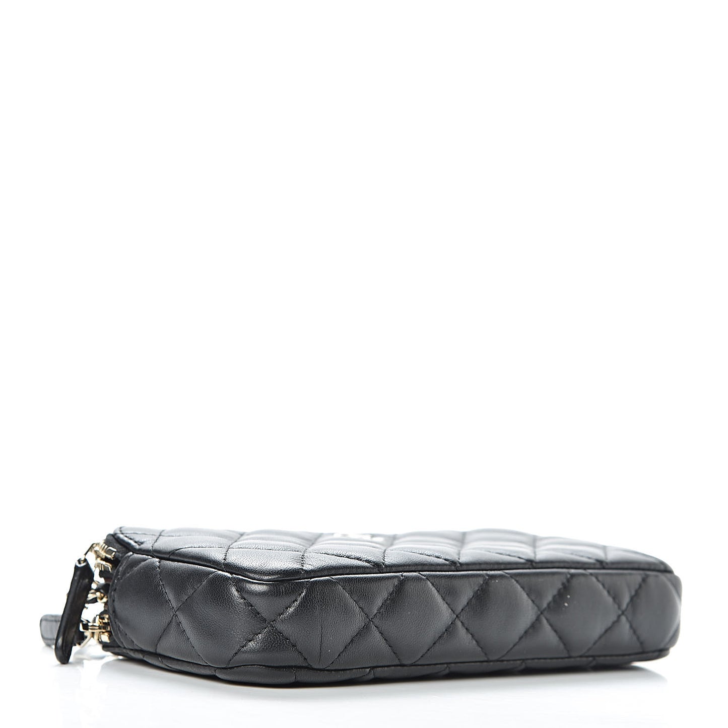 Lambskin Quilted Small Clutch With Chain Black
