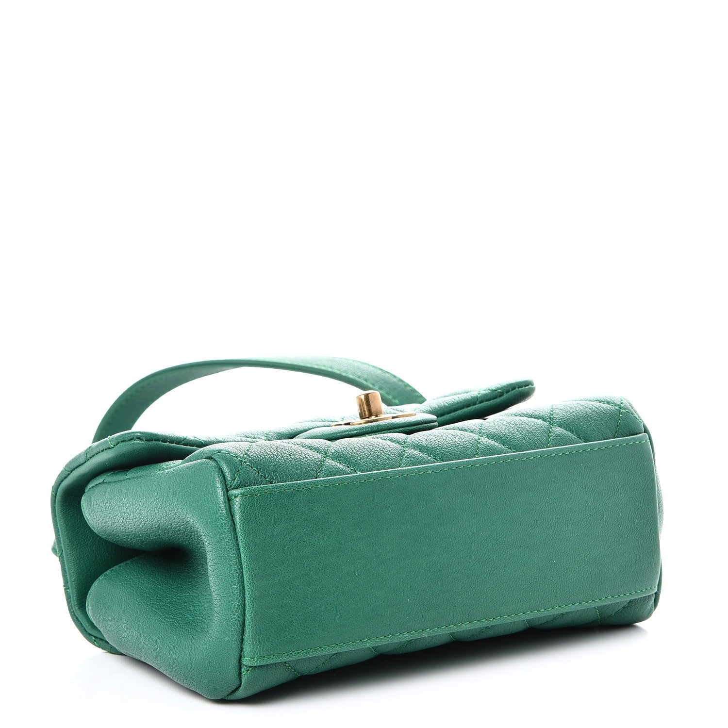 Chanel Shiny Sheepskin Quilted Mini Trapezio Flap Green 4 of 8