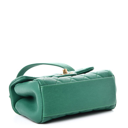 Chanel Shiny Sheepskin Quilted Mini Trapezio Flap Green 4 of 8