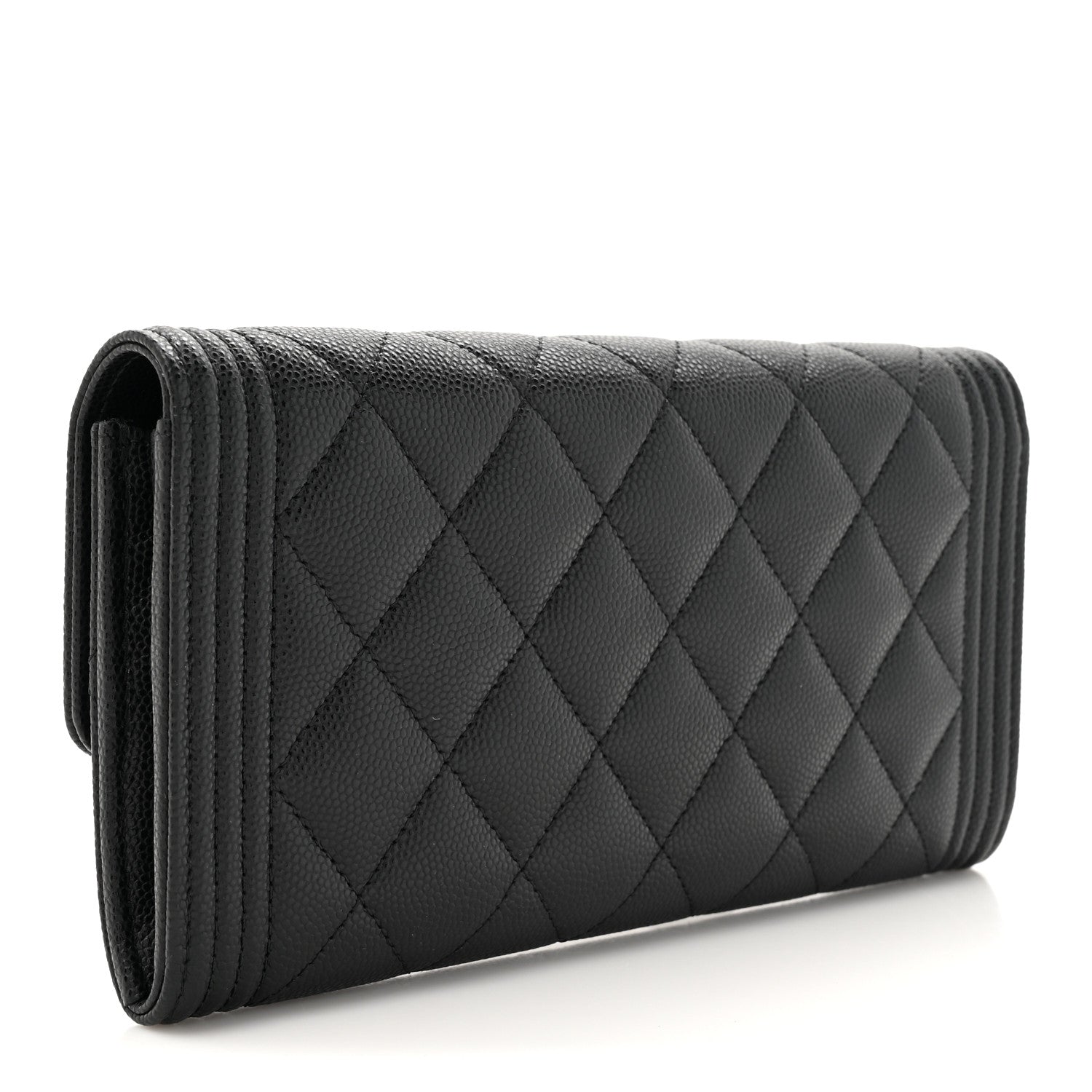 Chanel Caviar Quilted Long Boy Flap Wallet Black 3 of 10