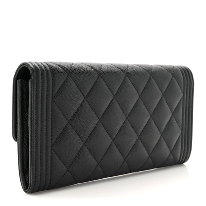 Chanel Caviar Quilted Long Boy Flap Wallet Black 3 of 10