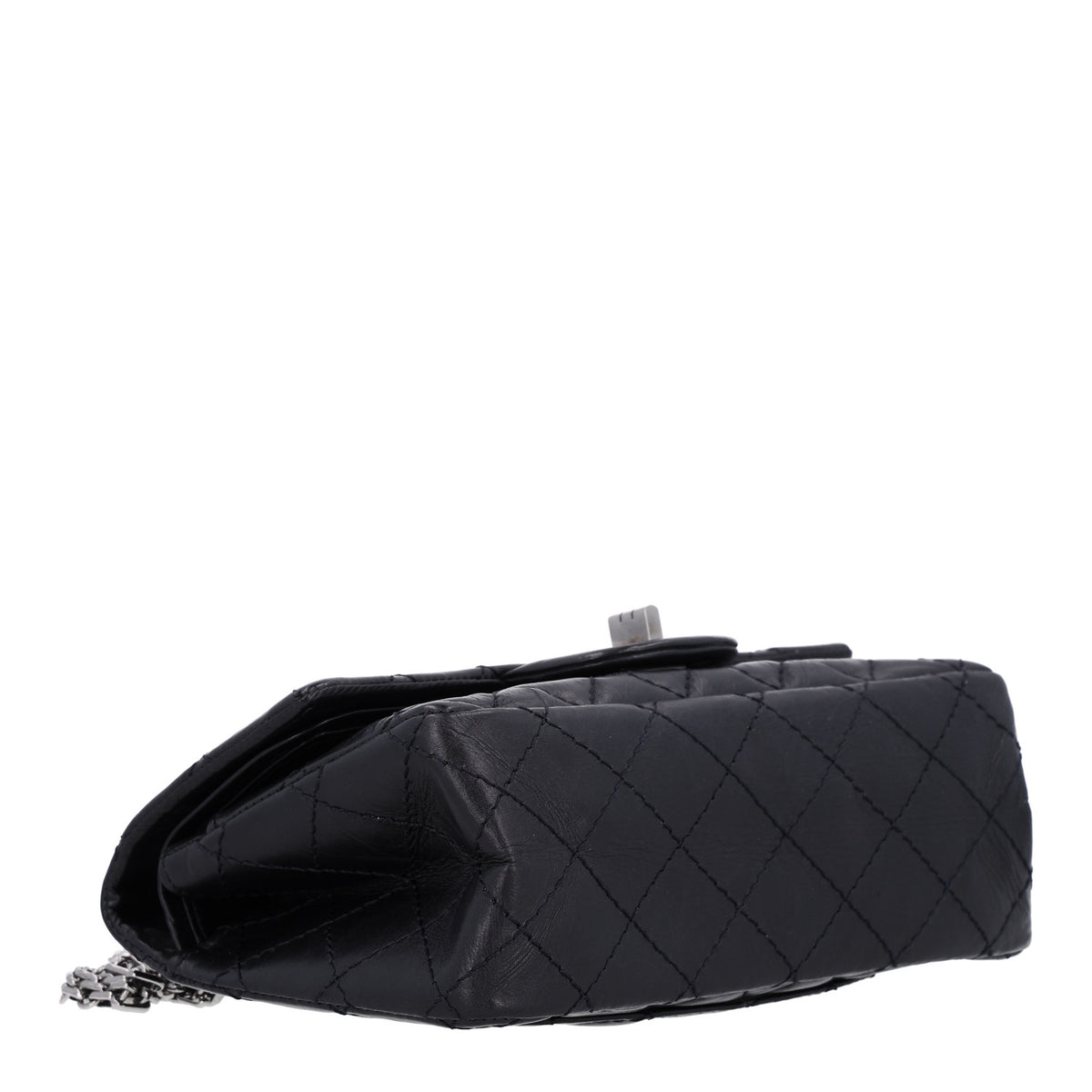 Aged Calfskin Quilted 2.55 Reissue Mini Flap Black