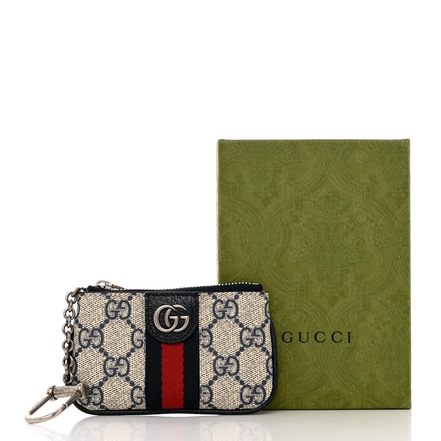 Gucci GG Supreme Monogram Web Ophidia Key Case Beige Blue 9 of 9