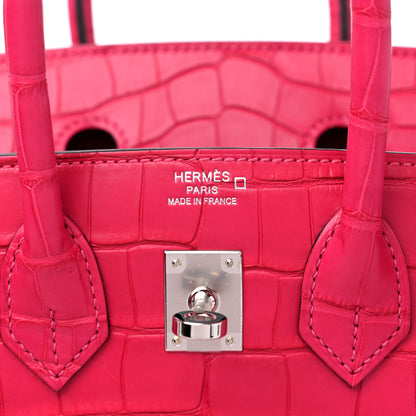 Hermes Matte Alligator Birkin 25 Framboise 6 of 10