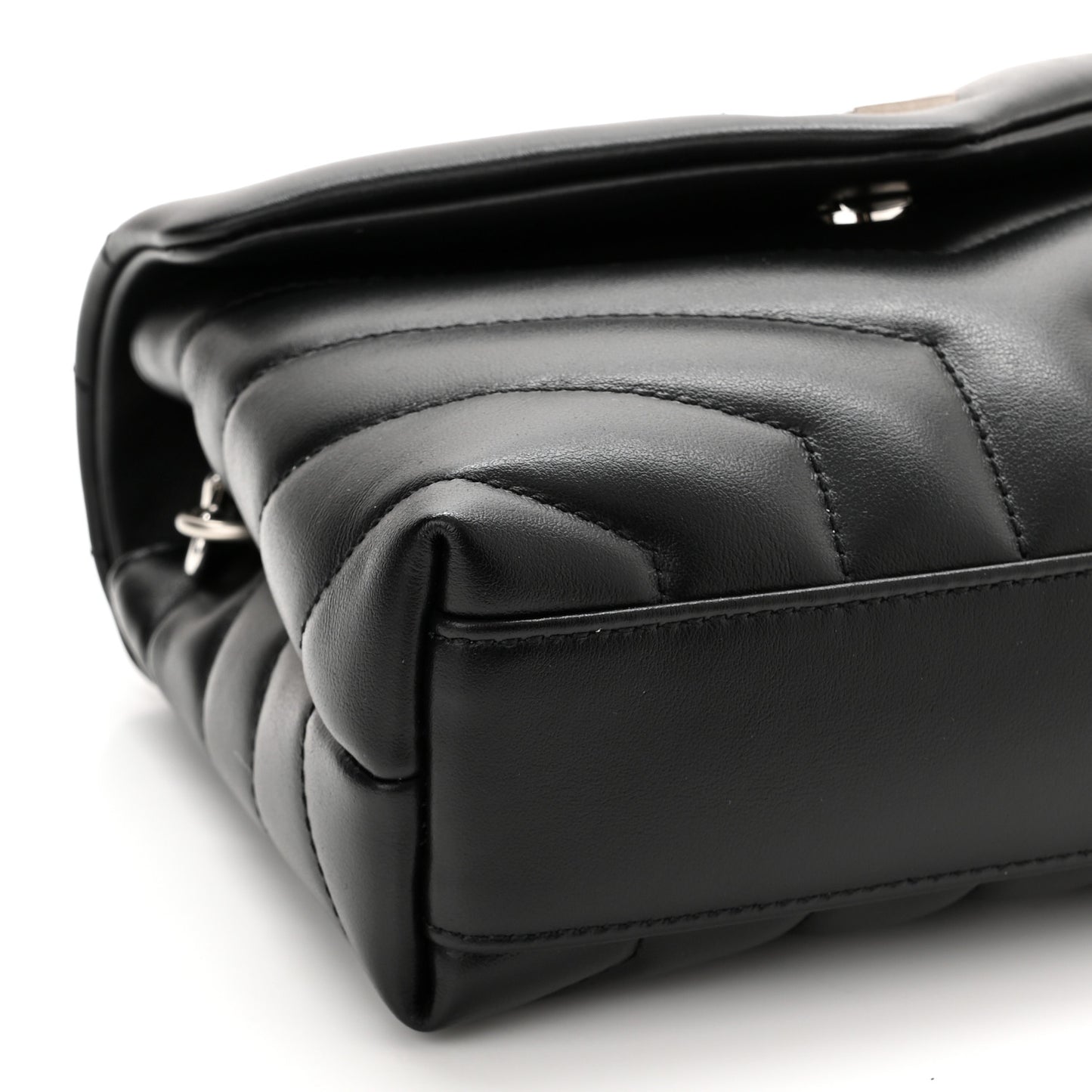 Calfskin Y Quilted Monogram Toy Loulou Crossbody Bag Black