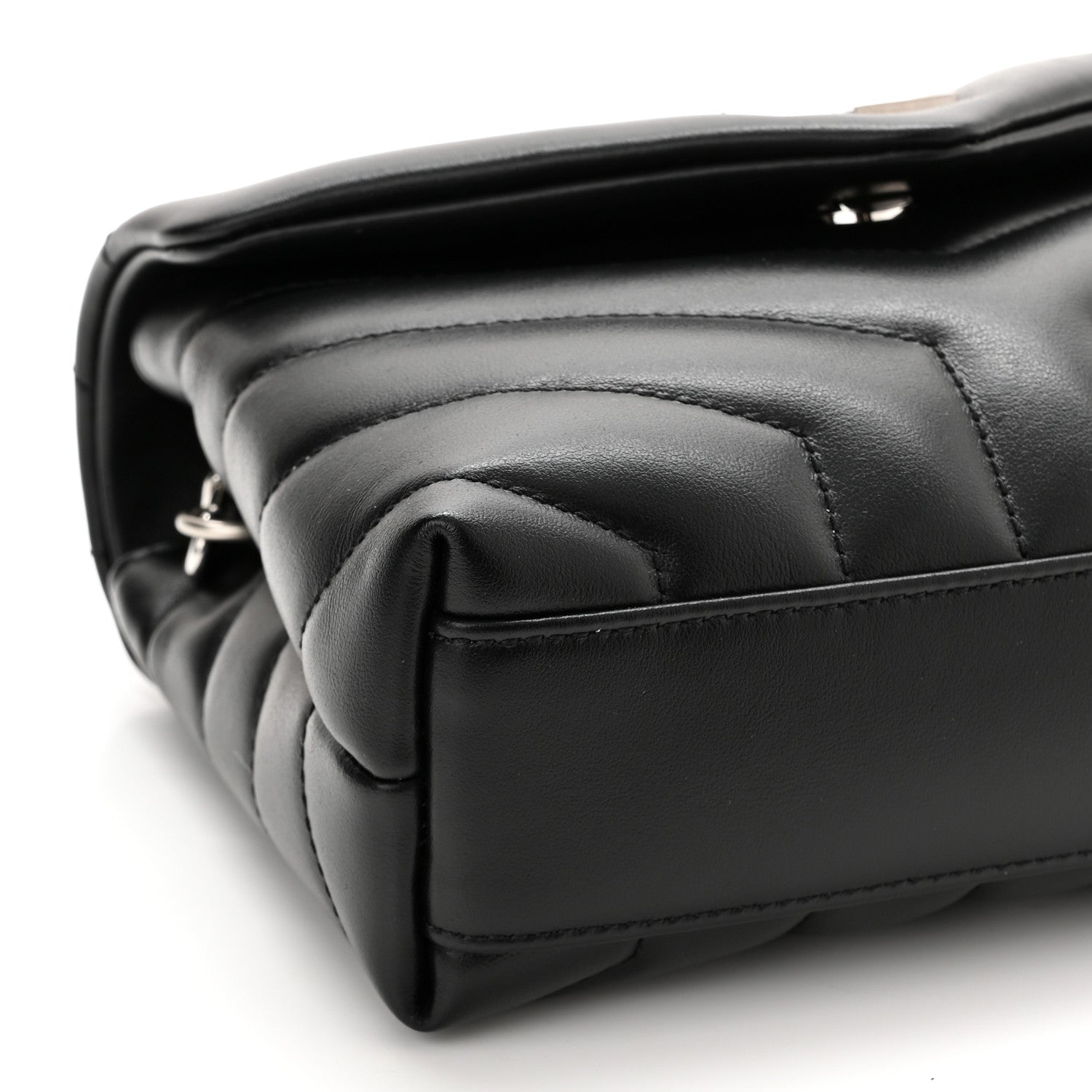 Saint Laurent Calfskin Y Quilted Monogram Toy Loulou Crossbody Bag Black 9 of 12