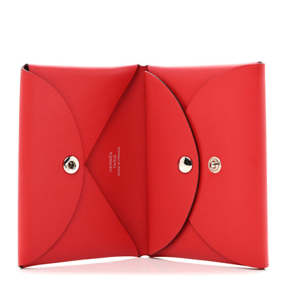 Hermes Swift Teckel a Collier Calvi Duo Card Case Rouge De Coeur 5 of 8