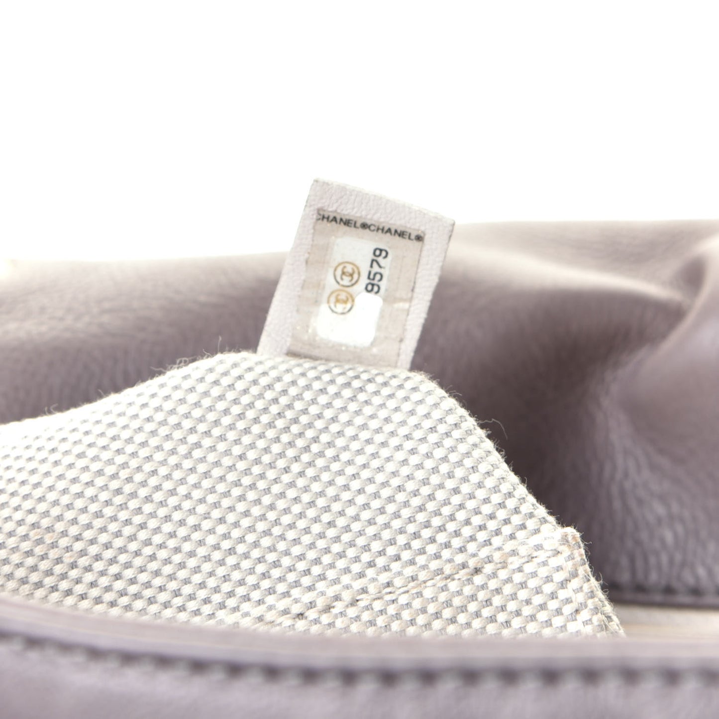 Calfskin Quilted Large Retro Chain Flap Grey