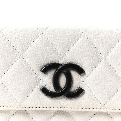 Chanel Caviar Quilted My Everything Belt Flap Card Holder White 8 of 10