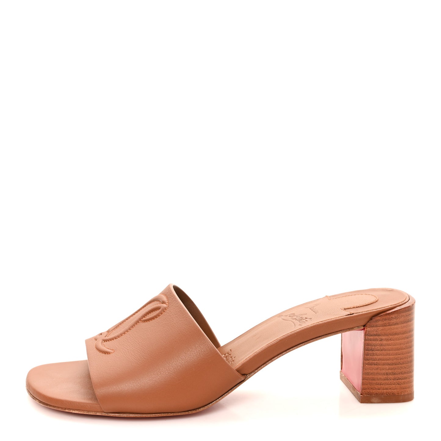 Calfskin Logo Embossed So CL 55 Mule 36 Cuoio