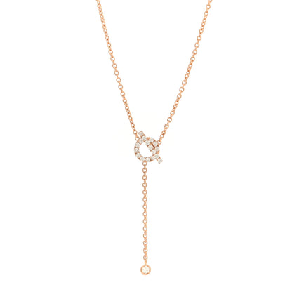 Hermes 18K Rose Gold Diamond Finesse Lariat Necklace 1 of 5