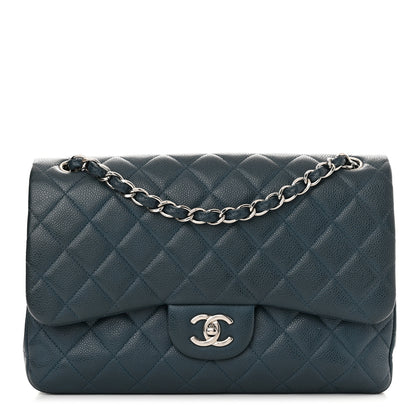Chanel Caviar Quilted Jumbo Double Flap Navy 1 of 10