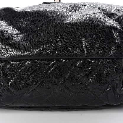 Chanel Crumpled Caviar Quilted Maxi Elastic Flap Black 14 of 15