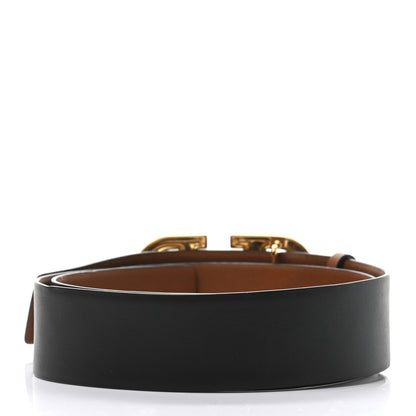 Valentino Garavani Glossy Calfskin VLogo Reversible 40mm Belt 80 32 Saddle Brown Black 2 of 7