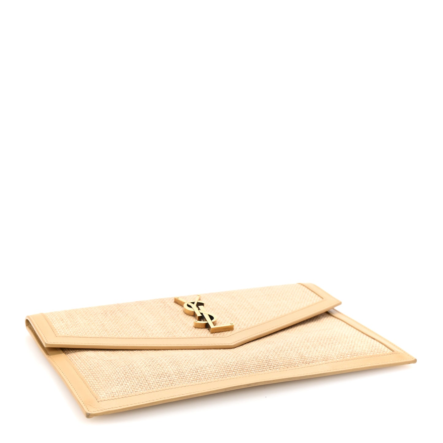 Micro Raffia Uptown Pouch Natural Hay Blush