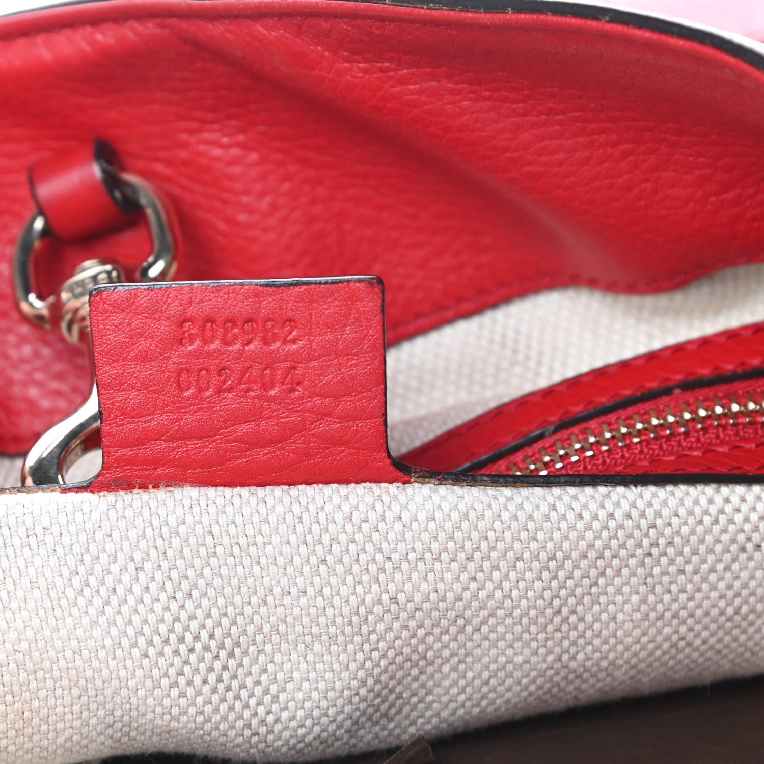 Gucci Pebbled Calfskin Medium Soho Chain Shoulder Bag Tabasco Red 7 of 13