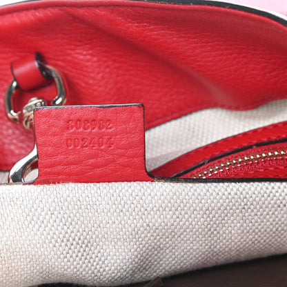 Gucci Pebbled Calfskin Medium Soho Chain Shoulder Bag Tabasco Red 7 of 13