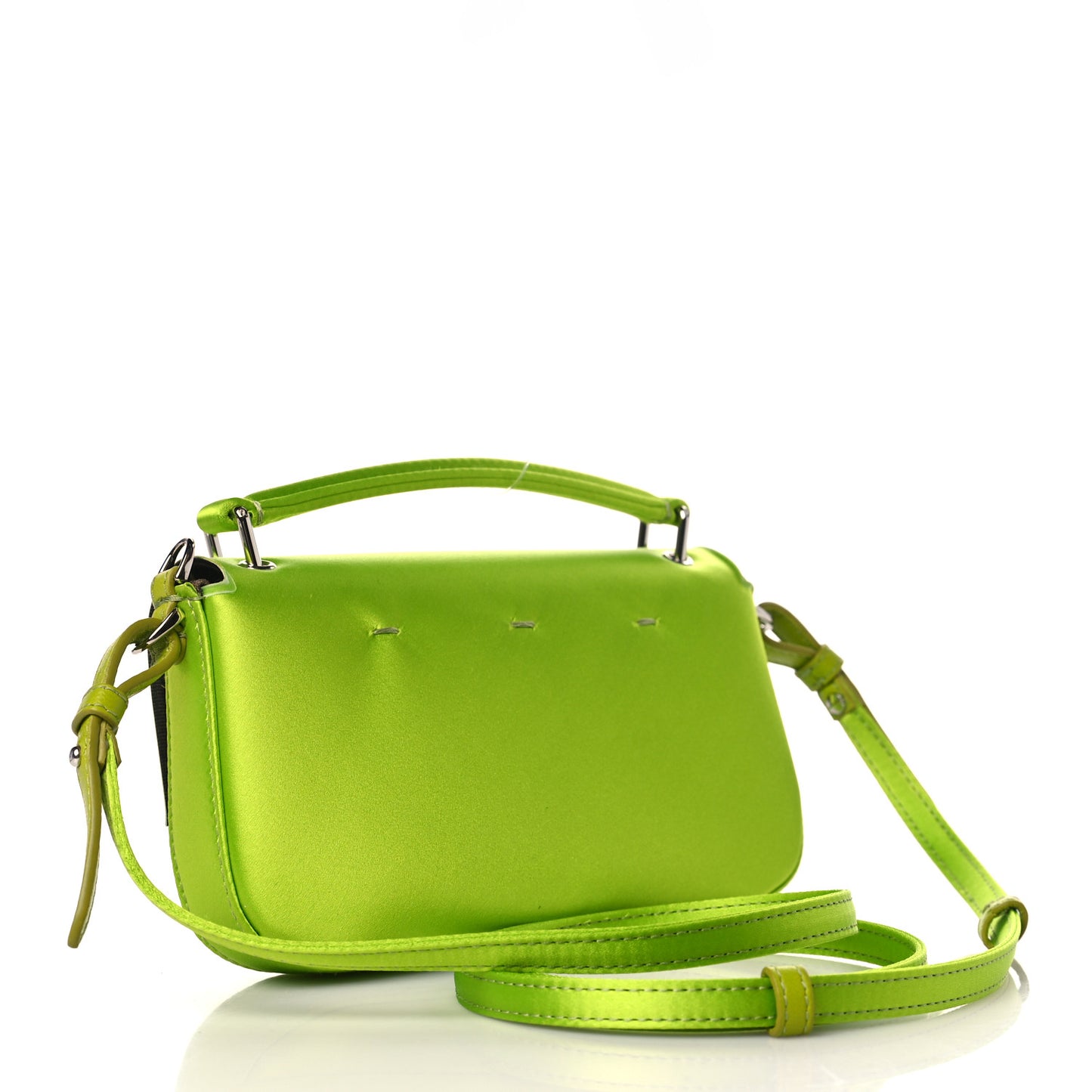 Silk Satin Phone Baguette Wasabi