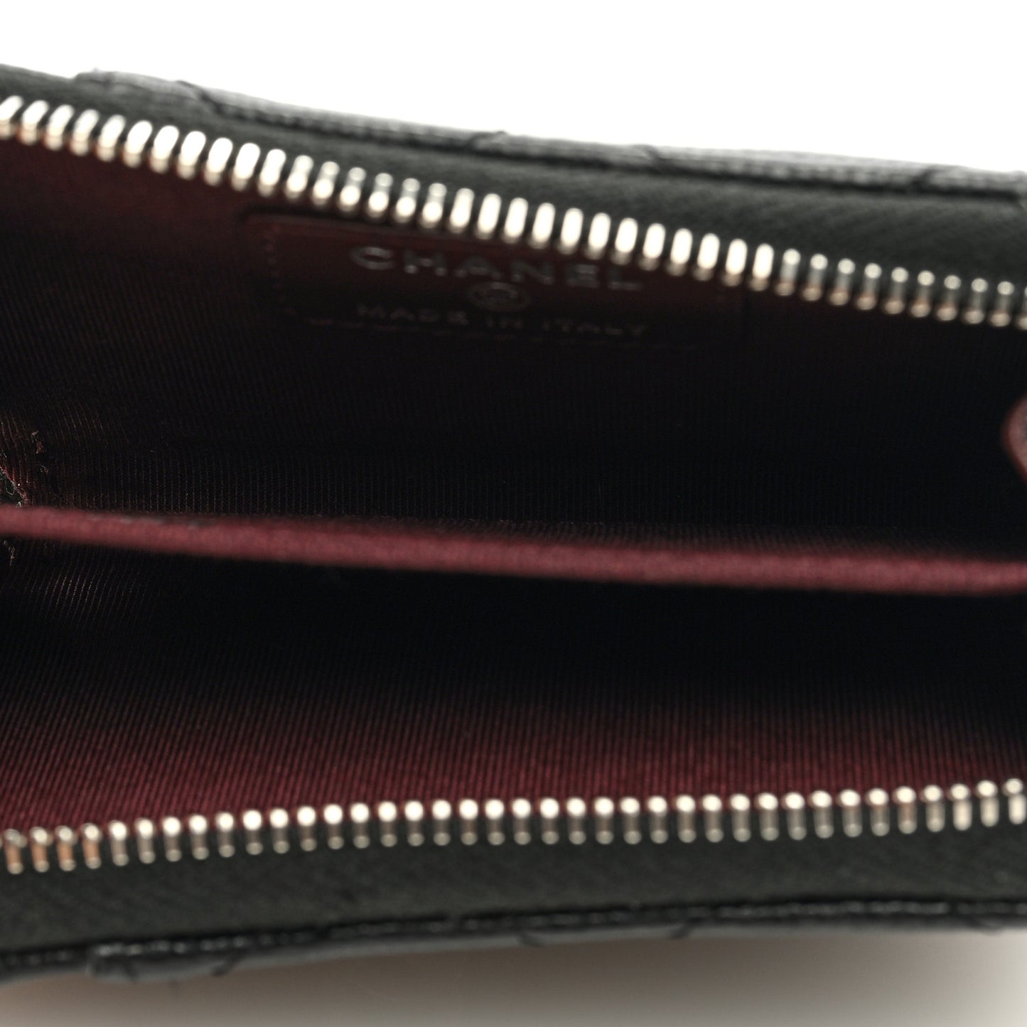 Caviar Quilted Zip Card Holder Black