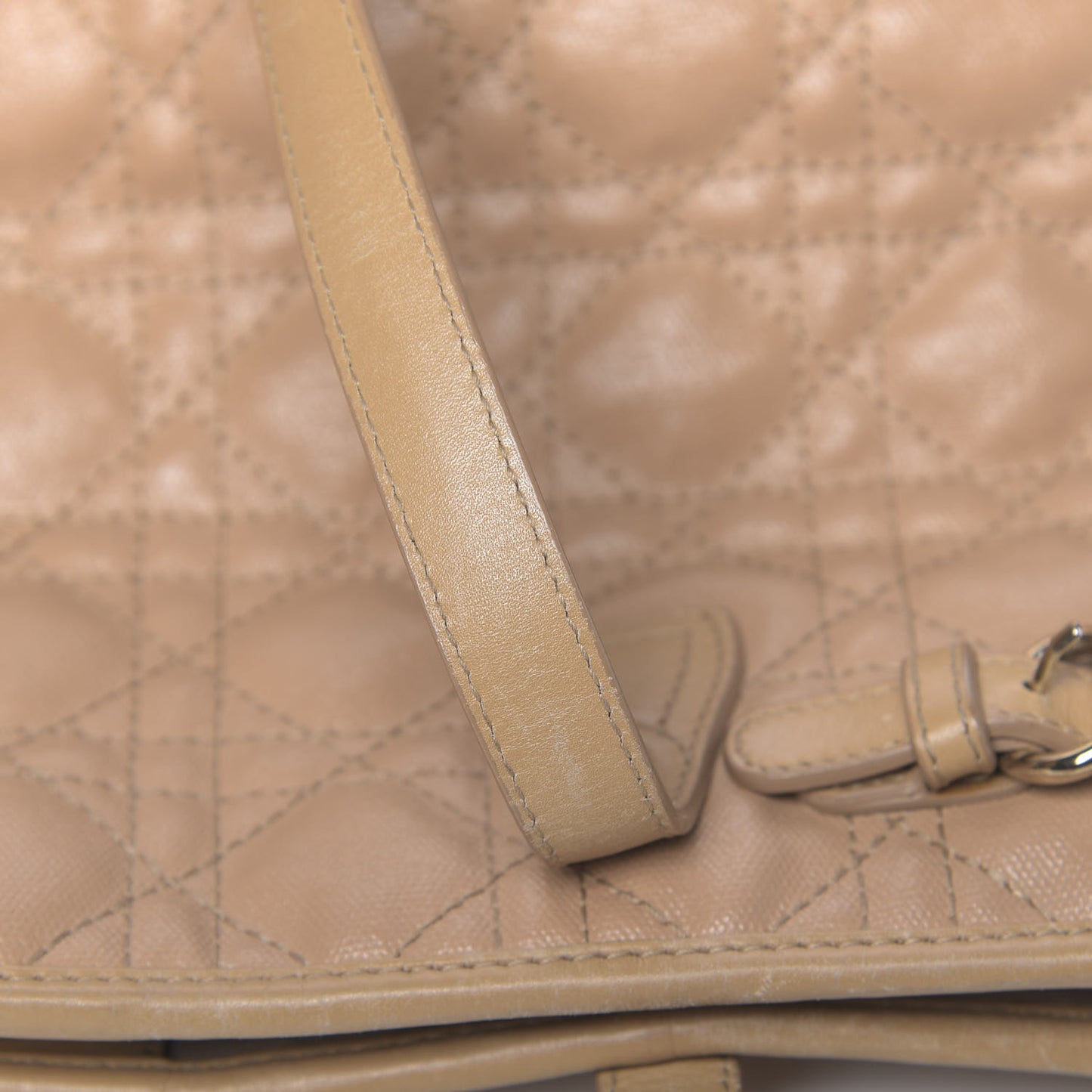 Coated Canvas Cannage Small Panarea Tote Beige
