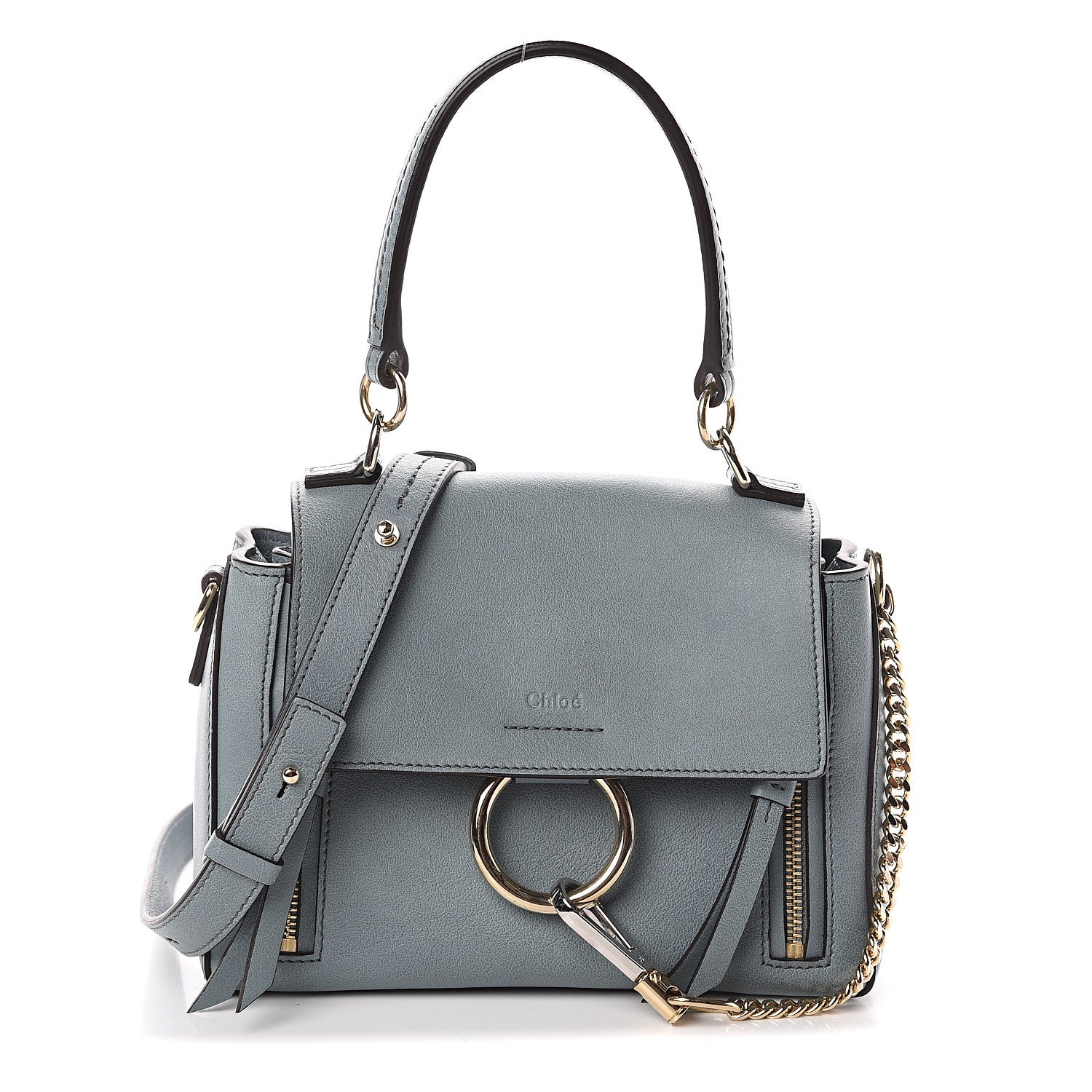 Chloe Calfskin Mini Faye Day Shoulder Bag Cloudy Blue 1 of 8