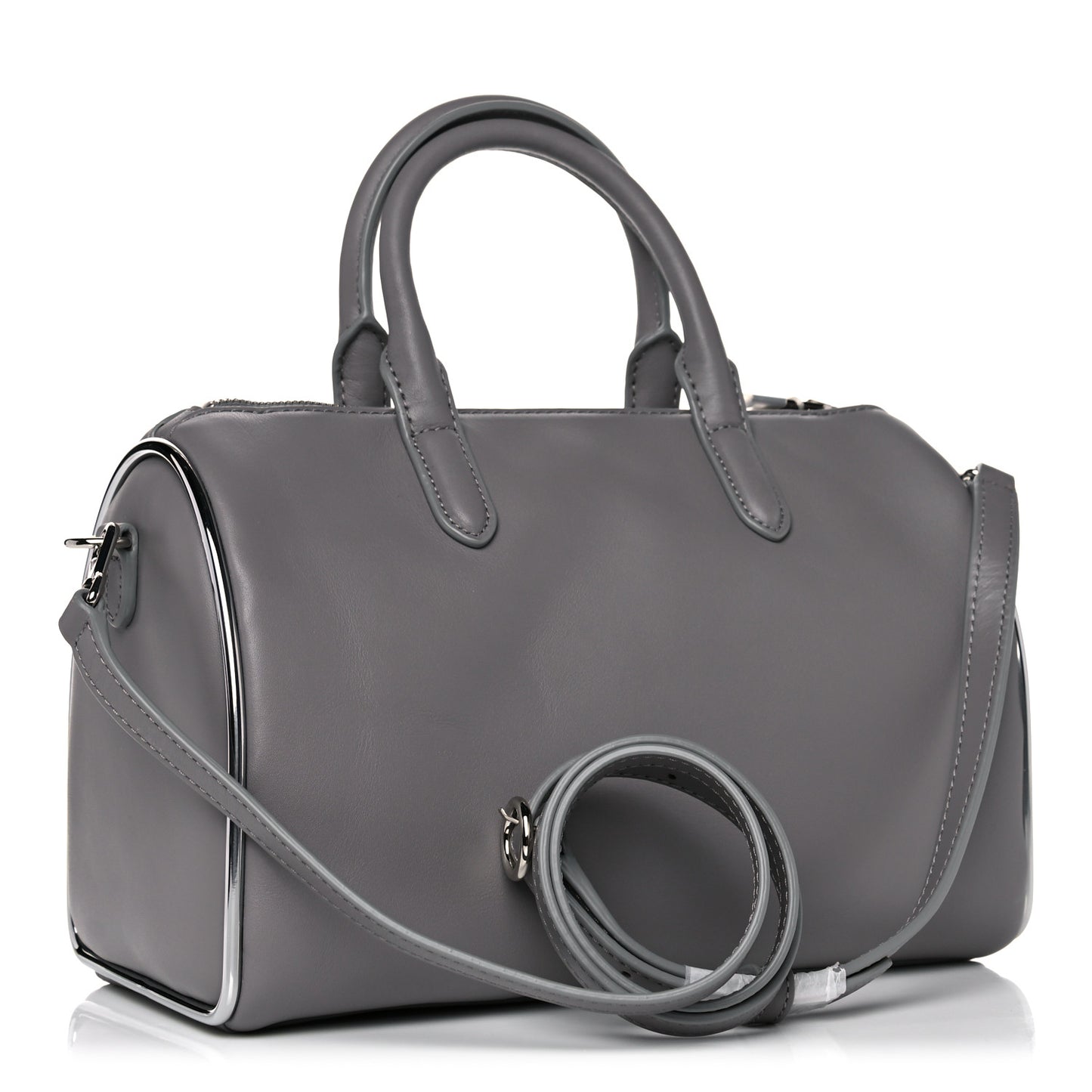 Supple Calfskin Small Halo Duffle Bag Grey