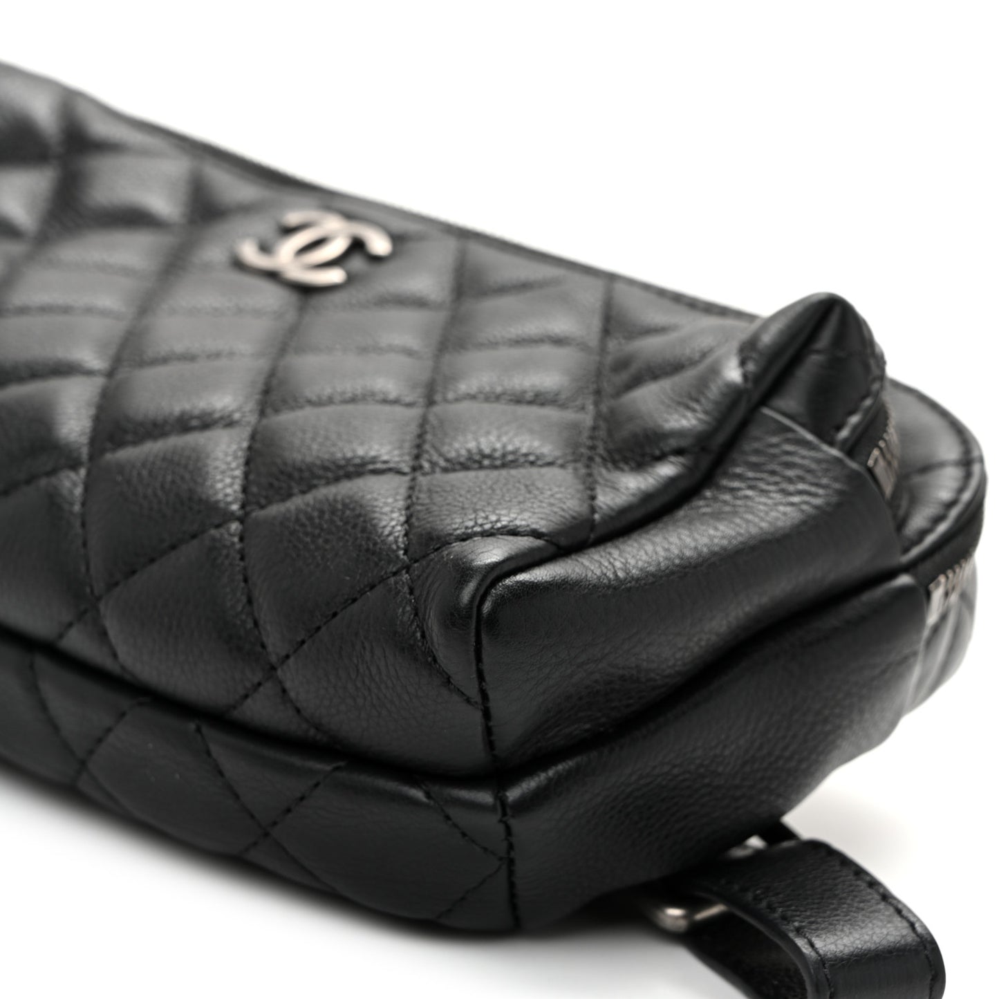 Calfskin Quilted Waist Bag Black