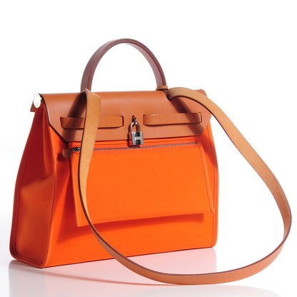 Hermes Toile Herbag Zip 31 PM Orange 12 of 19