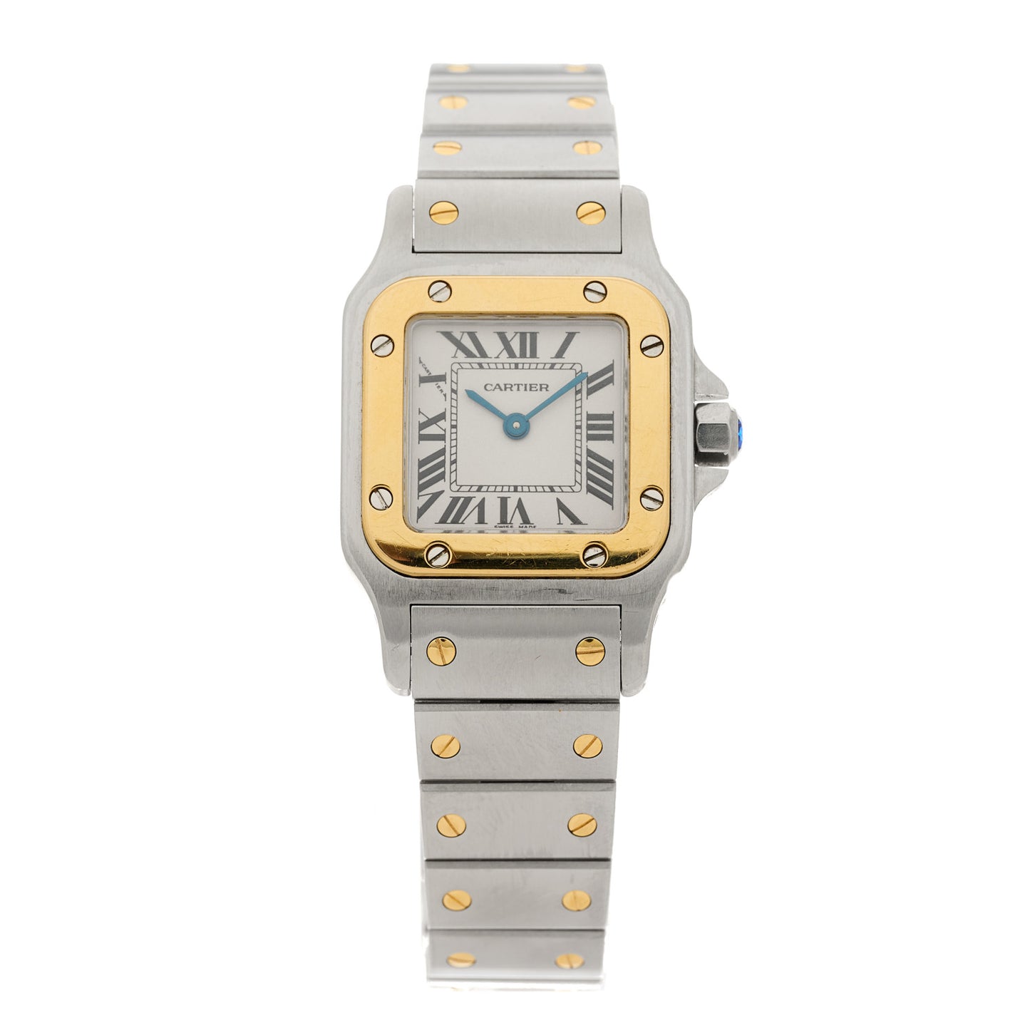 Stainless Steel 18K Yellow Gold 24mm Santos De Cartier Galbee Quartz Watch
