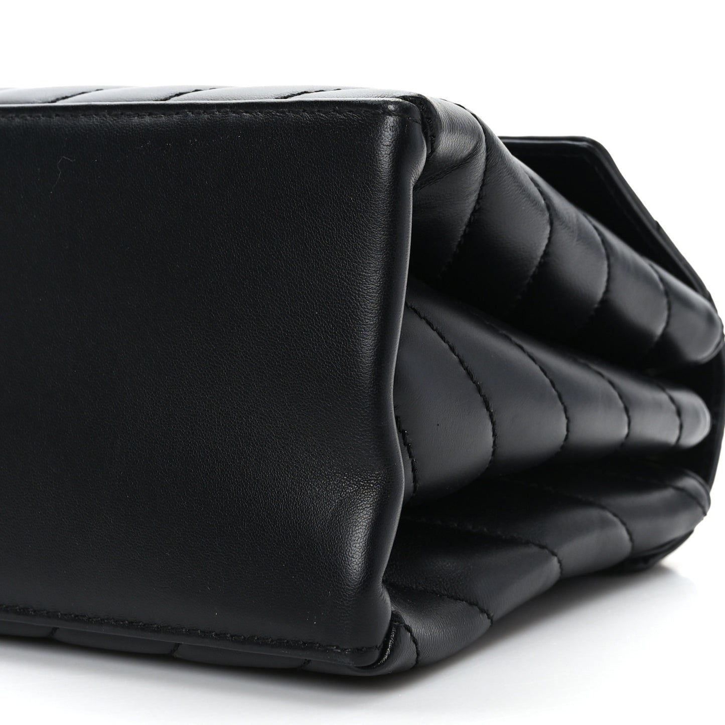 Calfskin Diagonal Quilted Jackhammer 24 Shoulder Bag Black