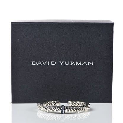 David Yurman Sterling Silver Blue Sapphire 7mm Cable Classics Station Bracelet 5 of 5
