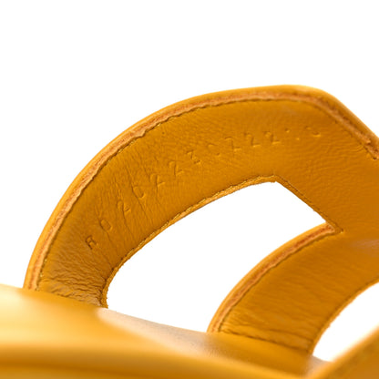 Hermes Calfskin Oran Sandals 36 Jaune Topaze 8 of 9