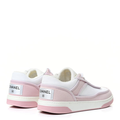 Chanel Fabric Womens Logo Sneakers 38 Light Pink 5 of 13