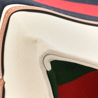 Gucci Canvas Calfskin Web Small Interlocking G Tote Bag Red Blue 13 of 13