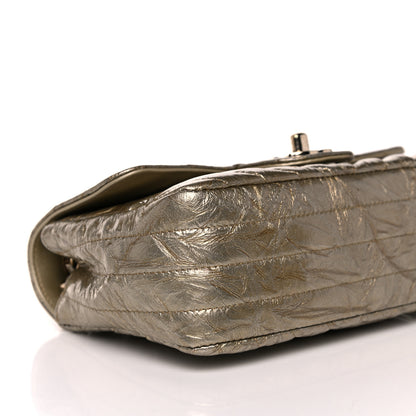 Chanel Patent Metallic Crumpled Calfskin Chevron Quilted Mini Rectangular Flap Gold 8 of 10