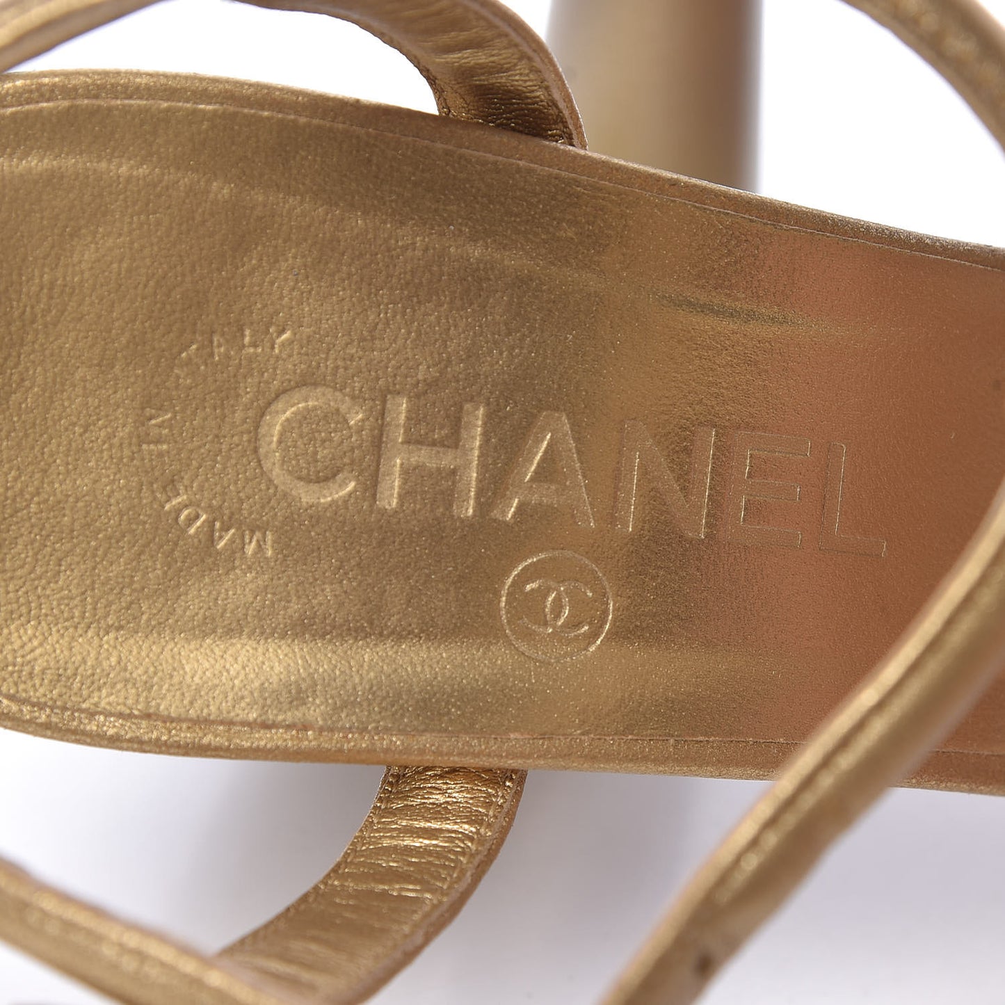 Laminated Lambskin Parthenon Platform Sandals 40.5 Gold