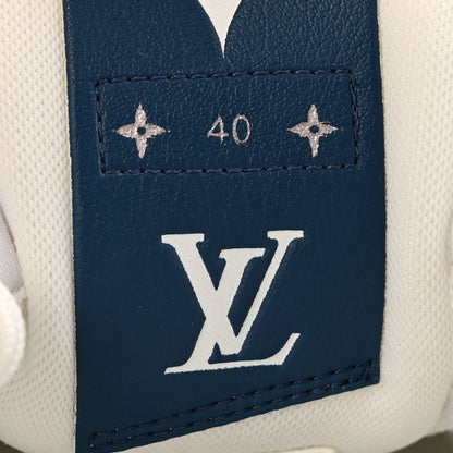 Louis Vuitton Calfskin Monogram Denim Womens Charlie Sneakers 40 White Blue 10 of 10