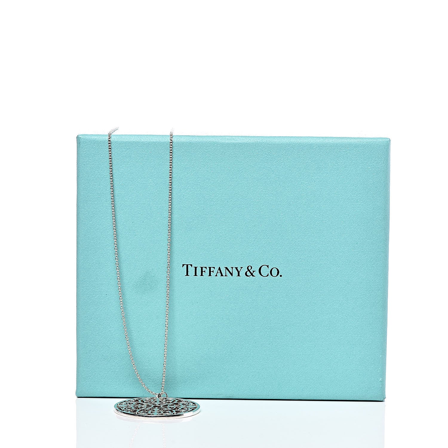 Tiffany Sterling Silver Enchant Round Medallion Pendant Necklace 7 of 7