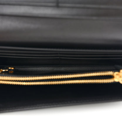 Prada City Calf Studded Metal Continental Flap Travel Wallet Black 6 of 11