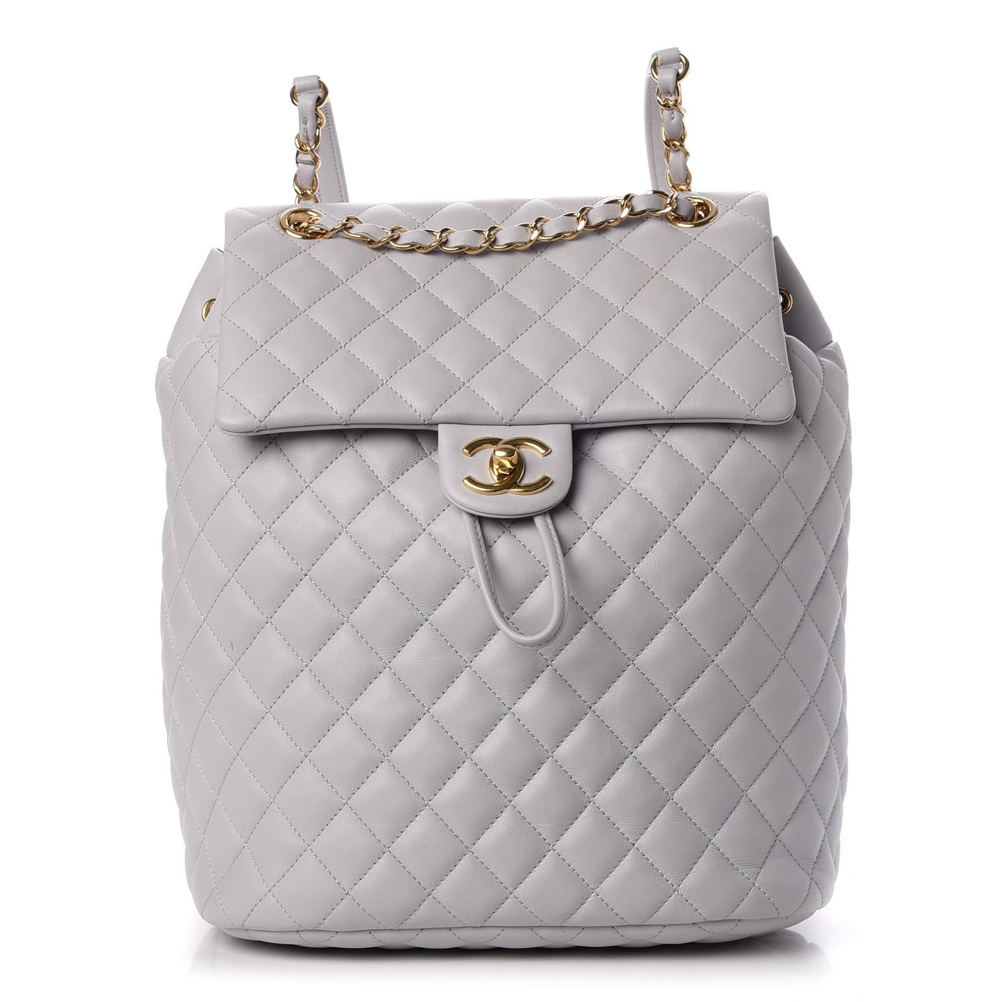 Calfskin Quilted Large Urban Spirit Backpack Grey