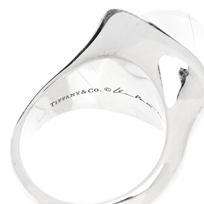Tiffany Sterling Silver Crystal Elsa Peretti Cabochon Ring 52 6 5 of 6