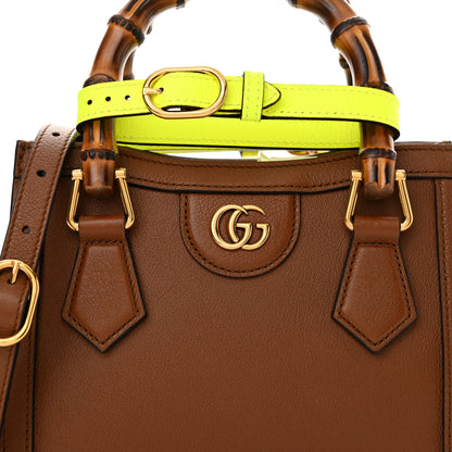 Gucci Wonka Grain Calfskin Mini Diana Tote Bag Cuir Yellow Fluo 7 of 12