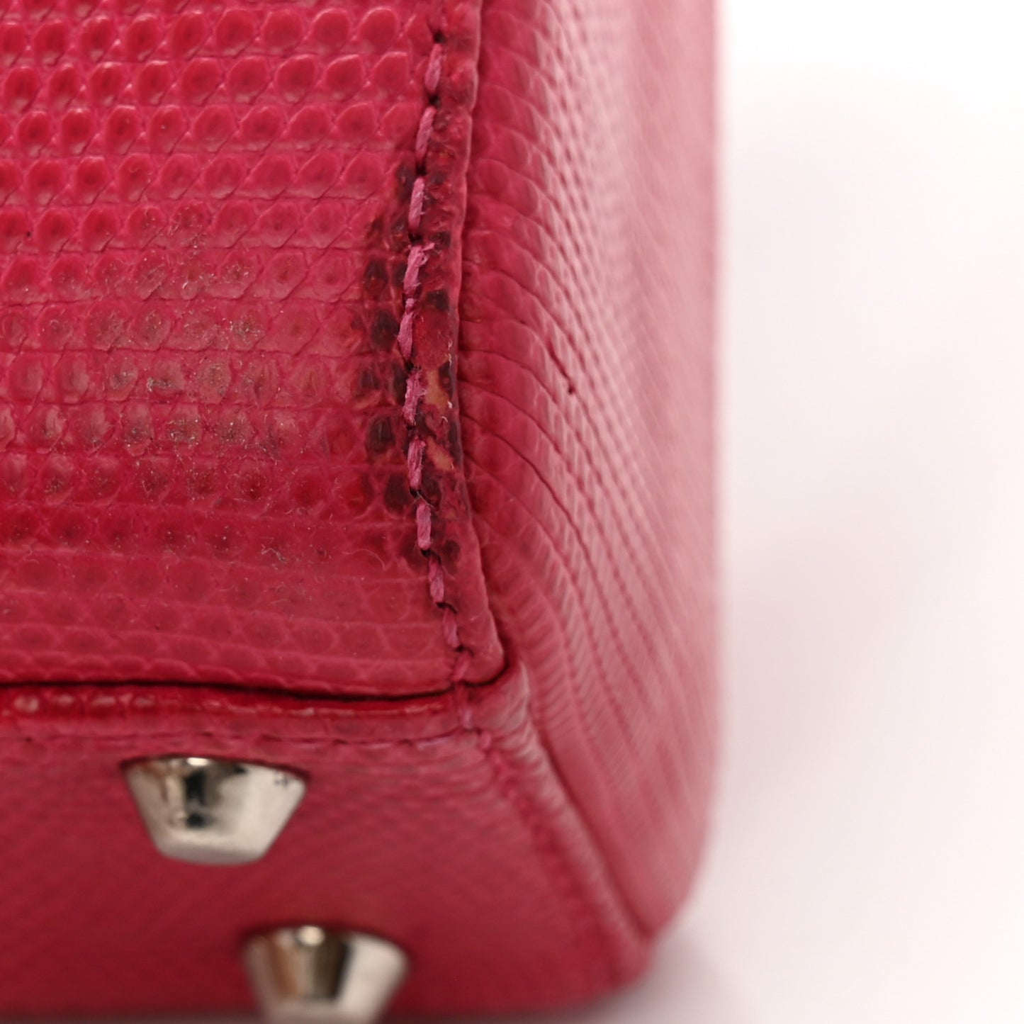 Lizard Swarovski Crystal Mini Lady Dior Dark Pink