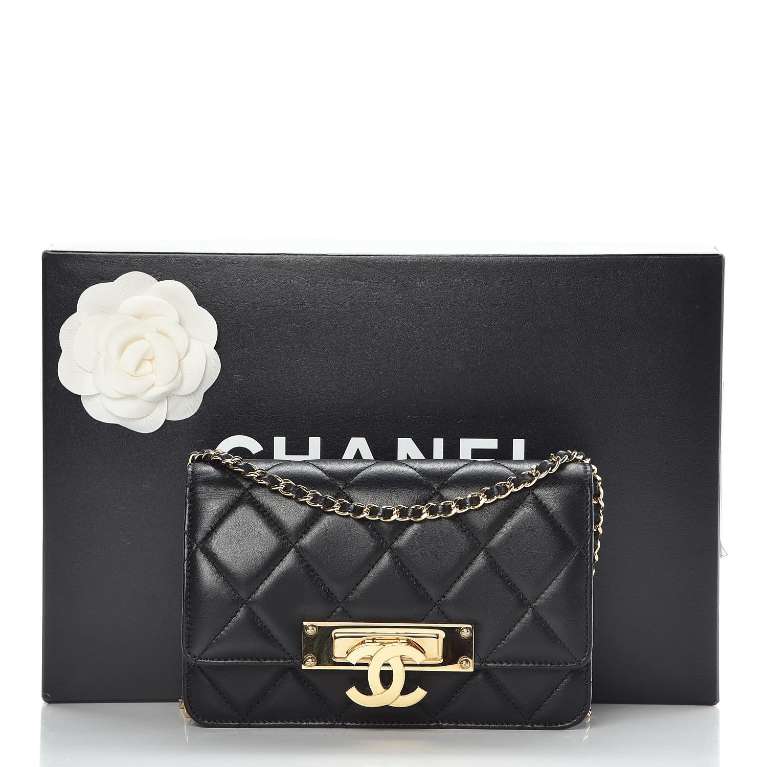 Chanel Lambskin Quilted Golden Class Wallet on Chain WOC Black 9 of 9