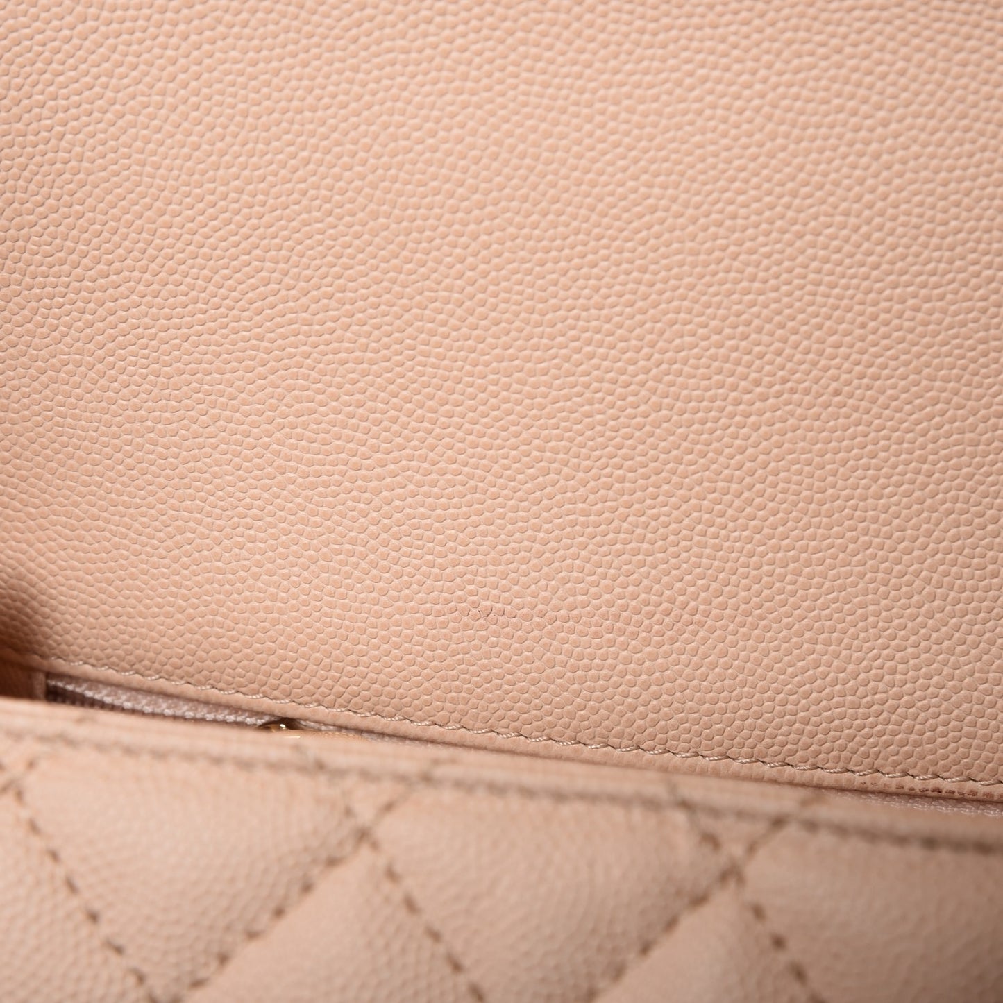 Caviar Quilted Medium Coco Handle Flap Light Beige